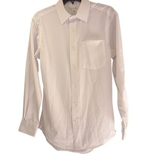 EUC George Men's Dress Shirt White S 32/33 Cotton Classic Y2K Formal Button Up